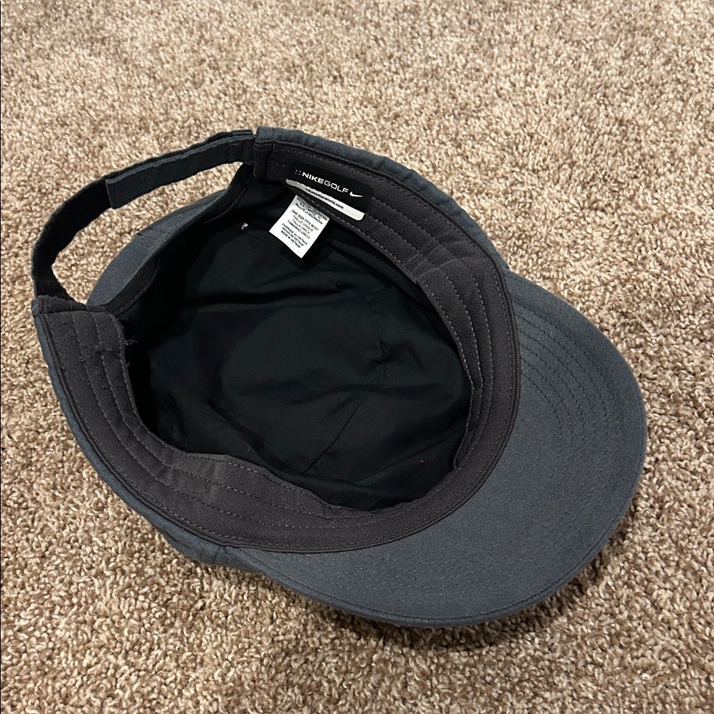 Nike Golf Black Grey Dri-FIT Adjustable Hat Swoosh Logo One Size - Picture 2 of 5